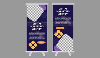 banner enrollable de marketing digital vector