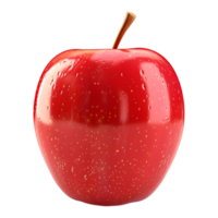 ai gerado 3d Renderização do uma vermelho maçã em transparente fundo - ai gerado png