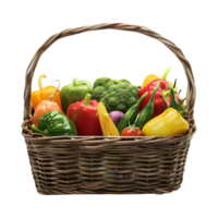 AI generated 3D Rendering of a Mix Vegetables in a Basket on Transparent Background - Ai Generated png