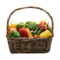 ai généré 3d le rendu de une mélanger des légumes dans une panier sur transparent Contexte - ai généré png