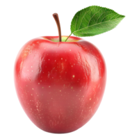 ai genererad 3d tolkning av en röd äpple på transparent bakgrund - ai genererad png