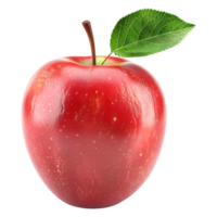 ai generado 3d representación de un rojo manzana en transparente antecedentes - ai generado png