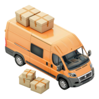 AI generated 3D Rendering of a Delivery Van on Transparent Background - Ai Generated png