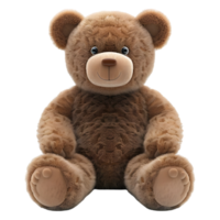 ai gerado 3d Renderização do uma Urso de pelúcia Urso brinquedo em transparente fundo - ai gerado png