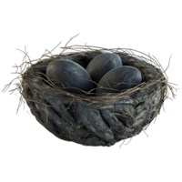 ai generado 3d representación de un nido de huevos en transparente antecedentes - ai generado png