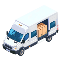 AI generated 3D Rendering of a Delivery Van on Transparent Background - Ai Generated png