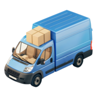 ai generado 3d representación de un entrega camioneta en transparente antecedentes - ai generado png