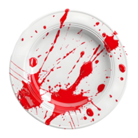 ai generado 3d representación de un rojo gotas en un plato en transparente antecedentes - ai generado png