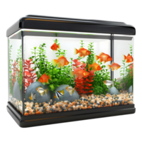 ai généré 3d le rendu de une aquarium sur transparent Contexte - ai généré png