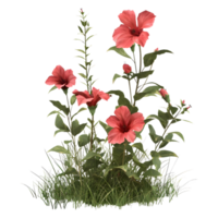 AI generated 3D Rendering of a Red Flower Flores Tallo on Transparent Background - Ai Generated png