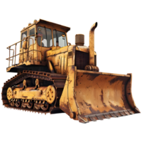 AI generated 3D Rendering of a Construction Bulldozer on Transparent Background - Ai Generated png