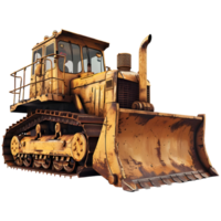 ai généré 3d le rendu de une construction bulldozer sur transparent Contexte - ai généré png