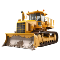 ai generato 3d interpretazione di un' costruzione bulldozer su trasparente sfondo - ai generato png