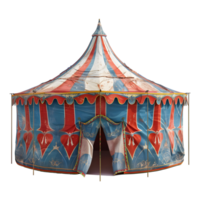 ai gegenereerd 3d renderen van een circus tent Aan transparant achtergrond - ai gegenereerd png