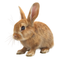 ai generato 3d interpretazione di un' Marrone coniglio su trasparente sfondo - ai generato png