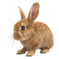 ai généré 3d le rendu de une marron lapin sur transparent Contexte - ai généré png