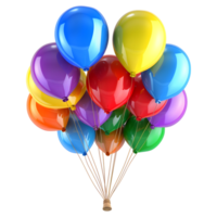 ai generado 3d representación de un vistoso globos para celebracion en transparente antecedentes - ai generado png