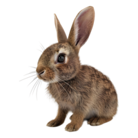 ai généré 3d le rendu de une marron lapin sur transparent Contexte - ai généré png