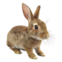ai genererad 3d tolkning av en brun kanin på transparent bakgrund - ai genererad png