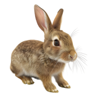 ai généré 3d le rendu de une marron lapin sur transparent Contexte - ai généré png