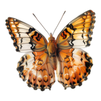 ai gerado 3d Renderização do uma borboleta vôo em transparente fundo - ai gerado png