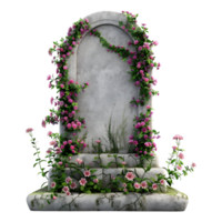 AI generated 3D Rendering of a Ancient Tombstone on Transparent Background - Ai Generated png