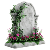 AI generated 3D Rendering of a Ancient Tombstone on Transparent Background - Ai Generated png