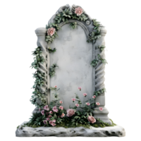 AI generated 3D Rendering of a Ancient Tombstone on Transparent Background - Ai Generated png