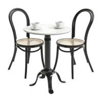 ai généré 3d le rendu de une café chaise et table sur transparent Contexte - ai généré png