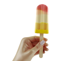 AI generated 3D Rendering of a Colorful Ice Cream in Hand on Transparent Background - Ai Generated png