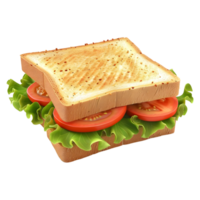 AI generated 3D Rendering of a Bread Sandwich on Transparent Background - Ai Generated png