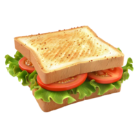 ai generiert 3d Rendern von ein Brot Sandwich auf transparent Hintergrund - - ai generiert png