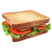 AI generated 3D Rendering of a Bread Sandwich on Transparent Background - Ai Generated png