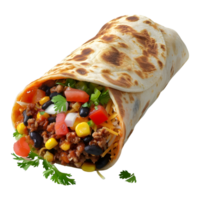 ai gegenereerd 3d renderen van een Mexicaans ontbijt burrito Aan transparant achtergrond - ai gegenereerd png