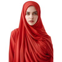 ai généré 3d le rendu de une musulman fille portant hijab sur transparent Contexte - ai généré png