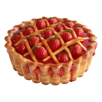 ai généré 3d le rendu de une fraise gâteau sur transparent Contexte - ai généré png