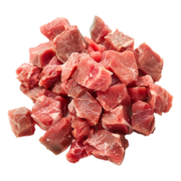 AI generated 3D Rendering of a Chopped Raw Meat on Transparent Background - Ai Generated png