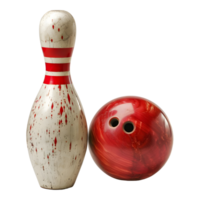 AI generated 3D Rendering of a Bowling Pin and Ball on Transparent Background - Ai Generated png