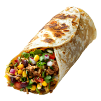 ai generiert 3d Rendern von ein Mexikaner Frühstück Burrito auf transparent Hintergrund - - ai generiert png