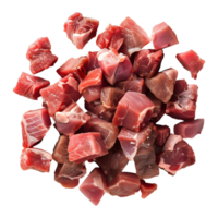 AI generated 3D Rendering of a Chopped Raw Meat on Transparent Background - Ai Generated png