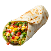 ai généré 3d le rendu de une mexicain petit déjeuner burrito sur transparent Contexte - ai généré png