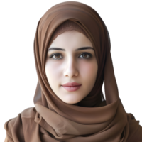 ai generado 3d representación de un musulmán niña vistiendo hijab en transparente antecedentes - ai generado png