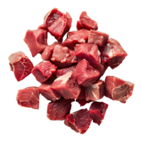 AI generated 3D Rendering of a Chopped Raw Meat on Transparent Background - Ai Generated png