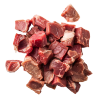 AI generated 3D Rendering of a Chopped Raw Meat on Transparent Background - Ai Generated png