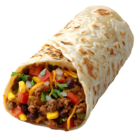 AI generated 3D Rendering of a Mexican Breakfast Burrito on Transparent Background - Ai Generated png