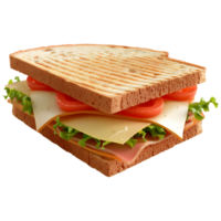 AI generated 3D Rendering of a Bread Sandwich on Transparent Background - Ai Generated png