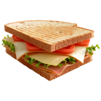 ai generiert 3d Rendern von ein Brot Sandwich auf transparent Hintergrund - - ai generiert png