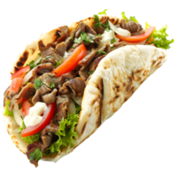 ai généré 3d le rendu de une Pita Pause shawarma ou emballage sur transparent Contexte - ai généré png