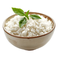 ai generado 3d representación de un basmati arroz en un cuenco en transparente antecedentes - ai generado png