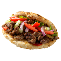 AI generated 3D Rendering of a Pita Break Shawarma or Wrap on Transparent Background - Ai Generated png